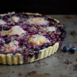 heidelbeer pfirsich tarte mit lavendel