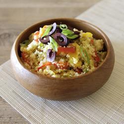 lauwarmer couscous salat mit hähnchen