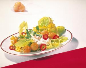 melonen romana salat mit quarkcreme