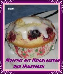 muffins mit heidelbeeren und himbeeren