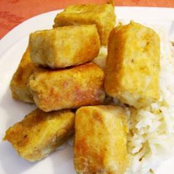 paniertes und frittiertes tofu