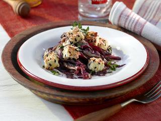 radicchio salat mit feta käse und honig