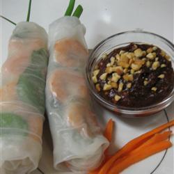 thai glückssrollen mit garnelen und schweinefleisch