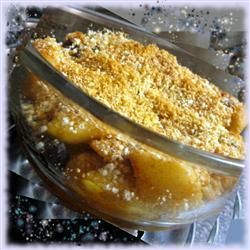 überbackene pfirsiche mit vanillewaffeln