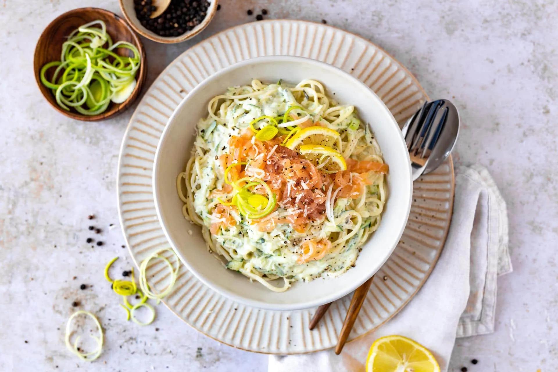 Lachs Spaghetti Mit Zucchini Zitronen Sauce Cookiteasy By Simone ...