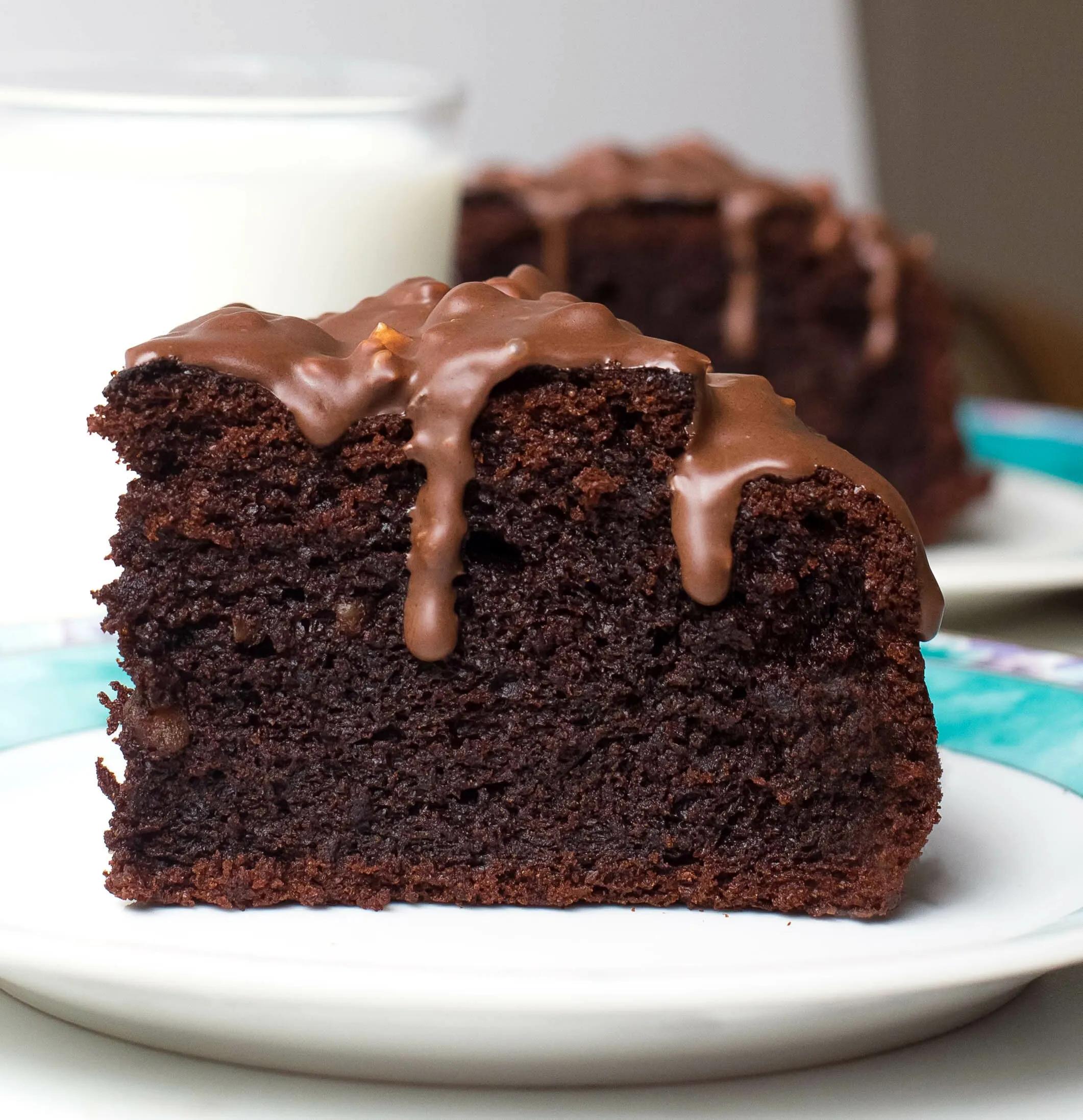 Veganer Schoko Erdnuss Kuchen - glutenfrei &amp; vegan