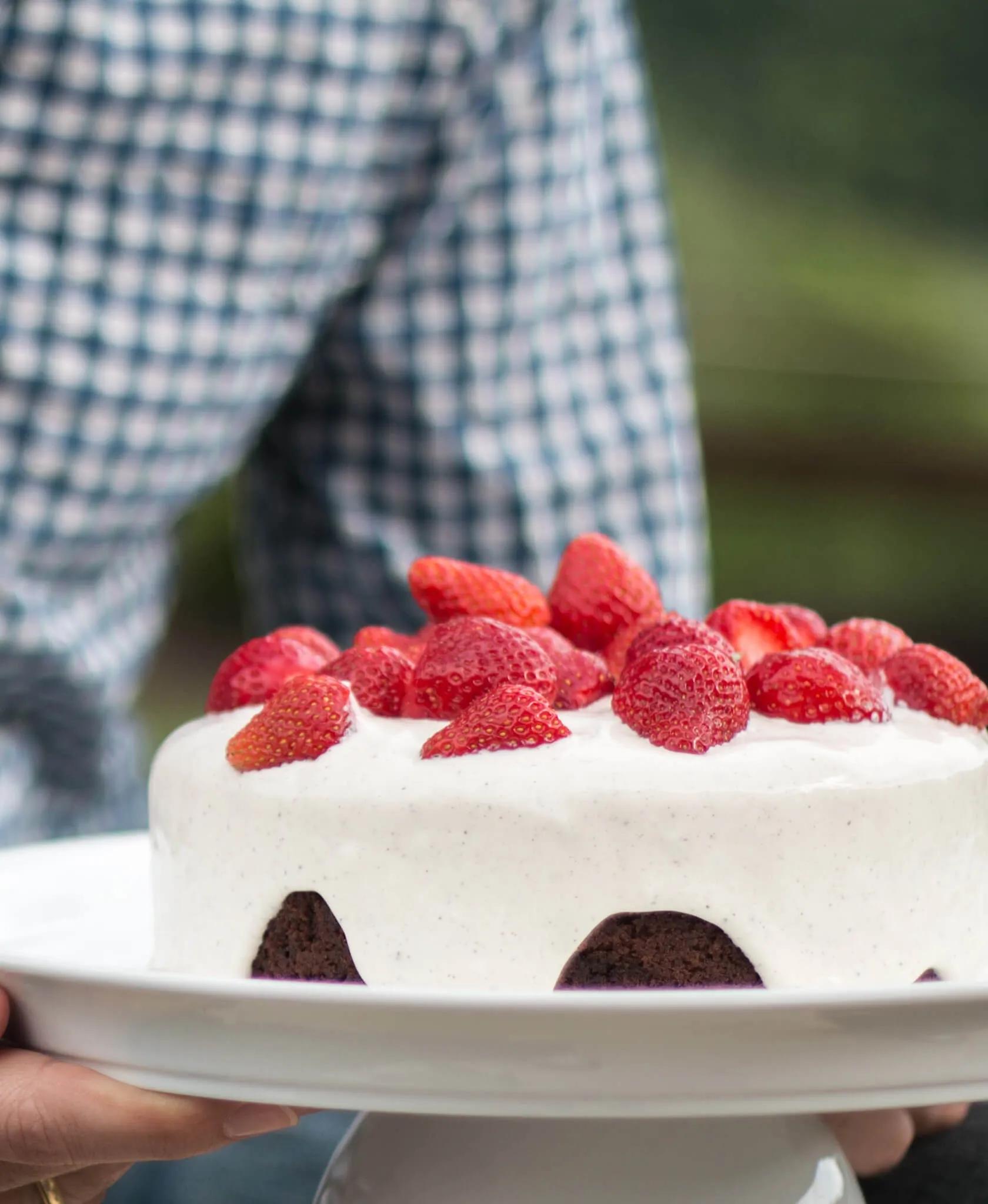 Rezept für einen Schoko &amp; Erdbeer-Kuchen