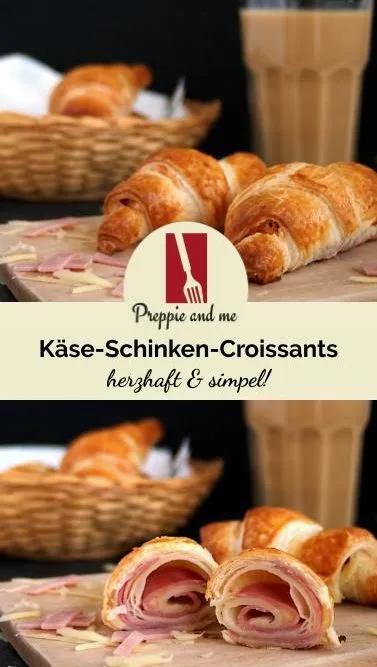 Käse-Schinken-Croissants, herzhaft, würzig, Käse, Schinken, Croissant ...