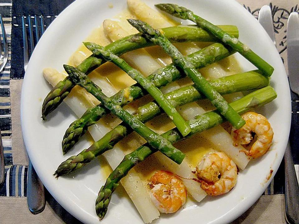 Lauwarmer Spargelsalat mit Scampischwänzen von Mathias56| Chefkoch