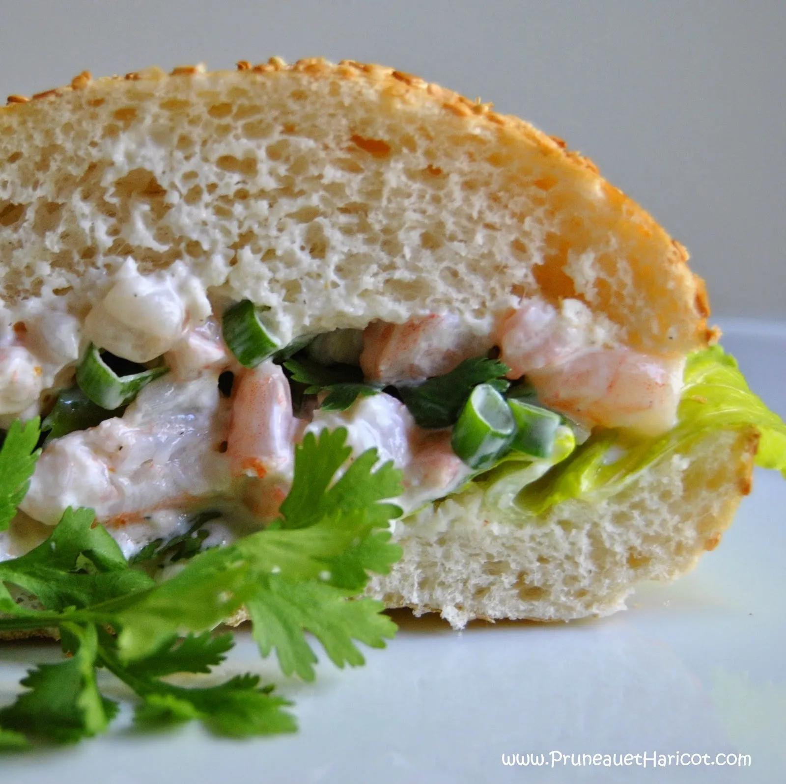 Pruneau et Haricot: Sandwich aux crevettes et ses deux coriandres