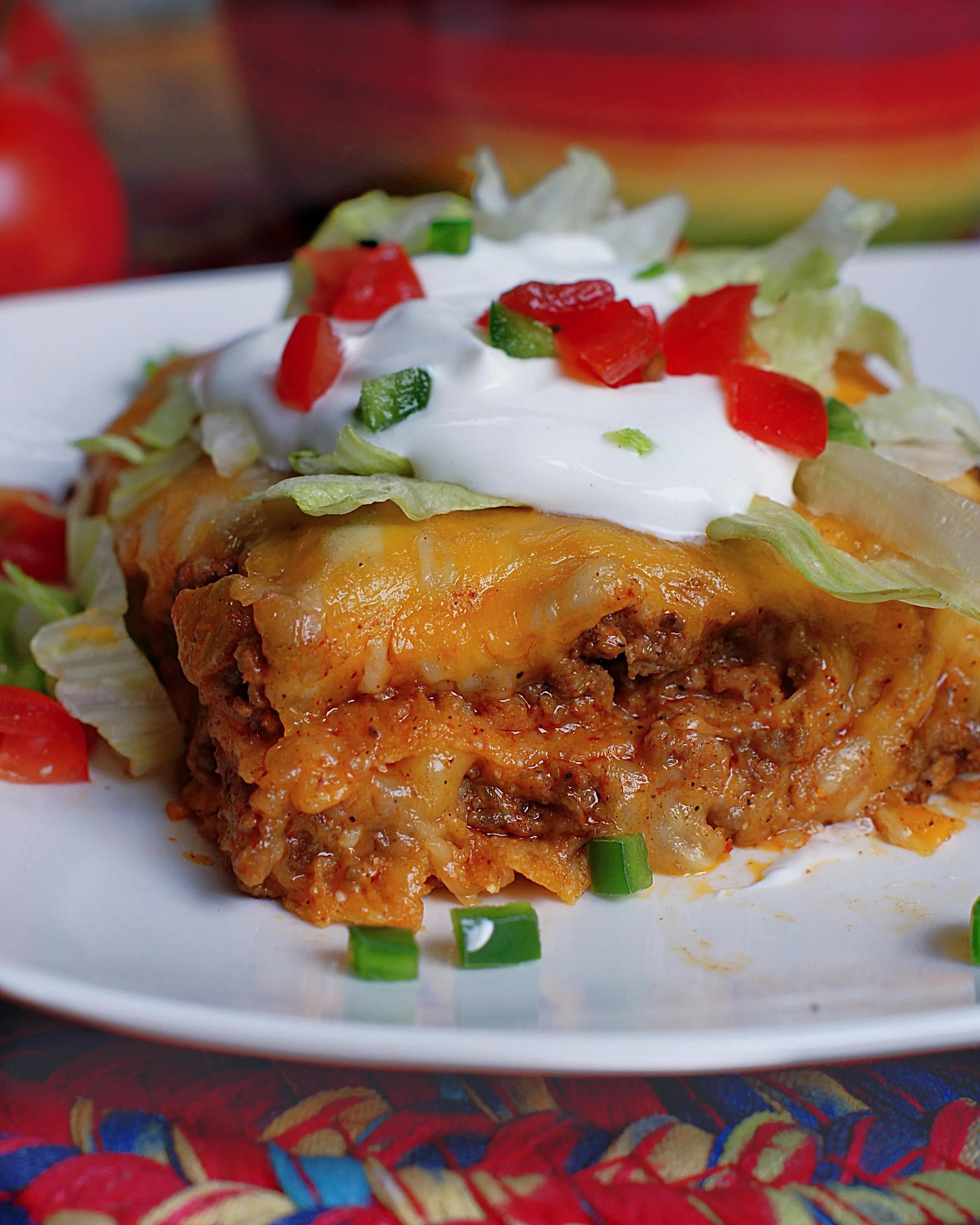Layered Beef Enchiladas - Southern Discourse