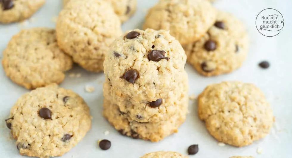 Einfache Haferflocken-Cookies mit Schokolade | Backen macht glücklich
