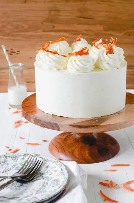 Spiced Carrot Cake with Vanilla Bean Cream Cheese Frosting - The Cake Chica