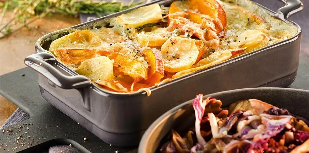 Rezept der Woche: Kartoffel-Kürbis-Gratin - Dein Biomarkt