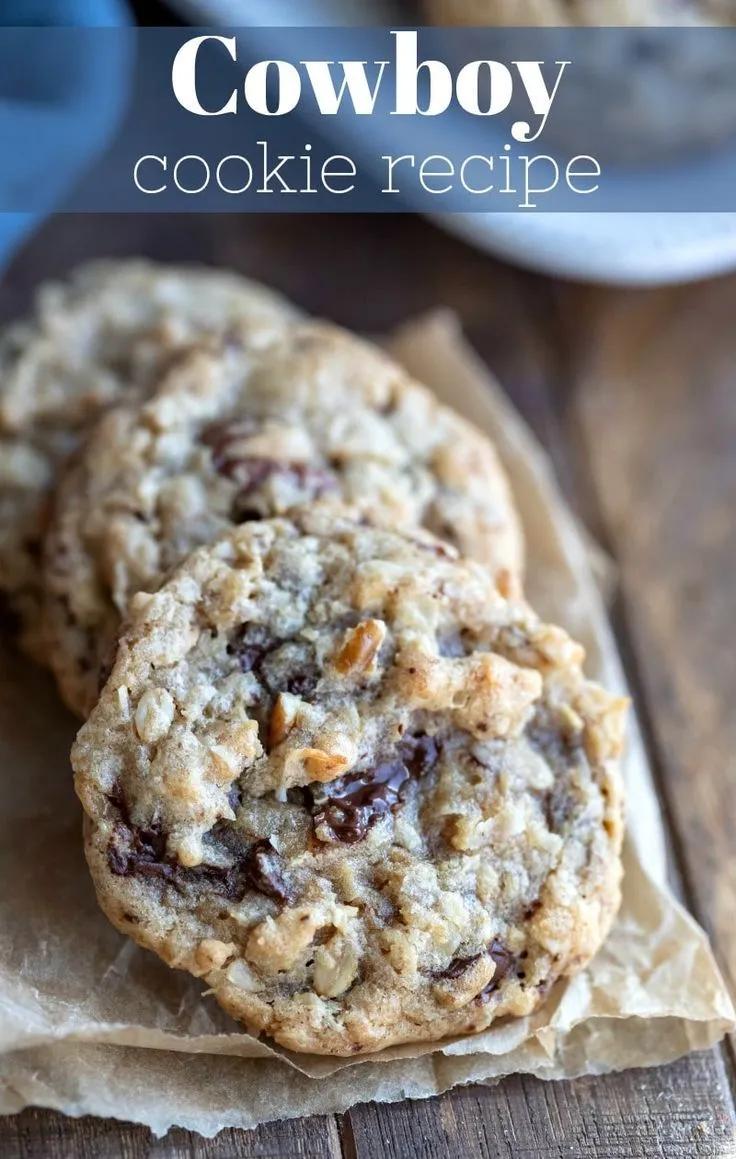 Best cowboy cookie recipe! Chewy oatmeal cookies packed with coconut ...