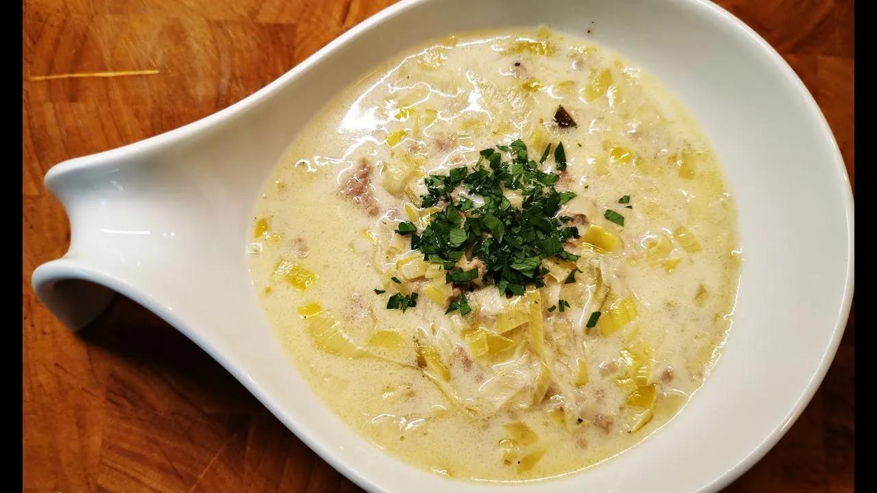 Käse - Lauch Suppe mit Hack - YouTube