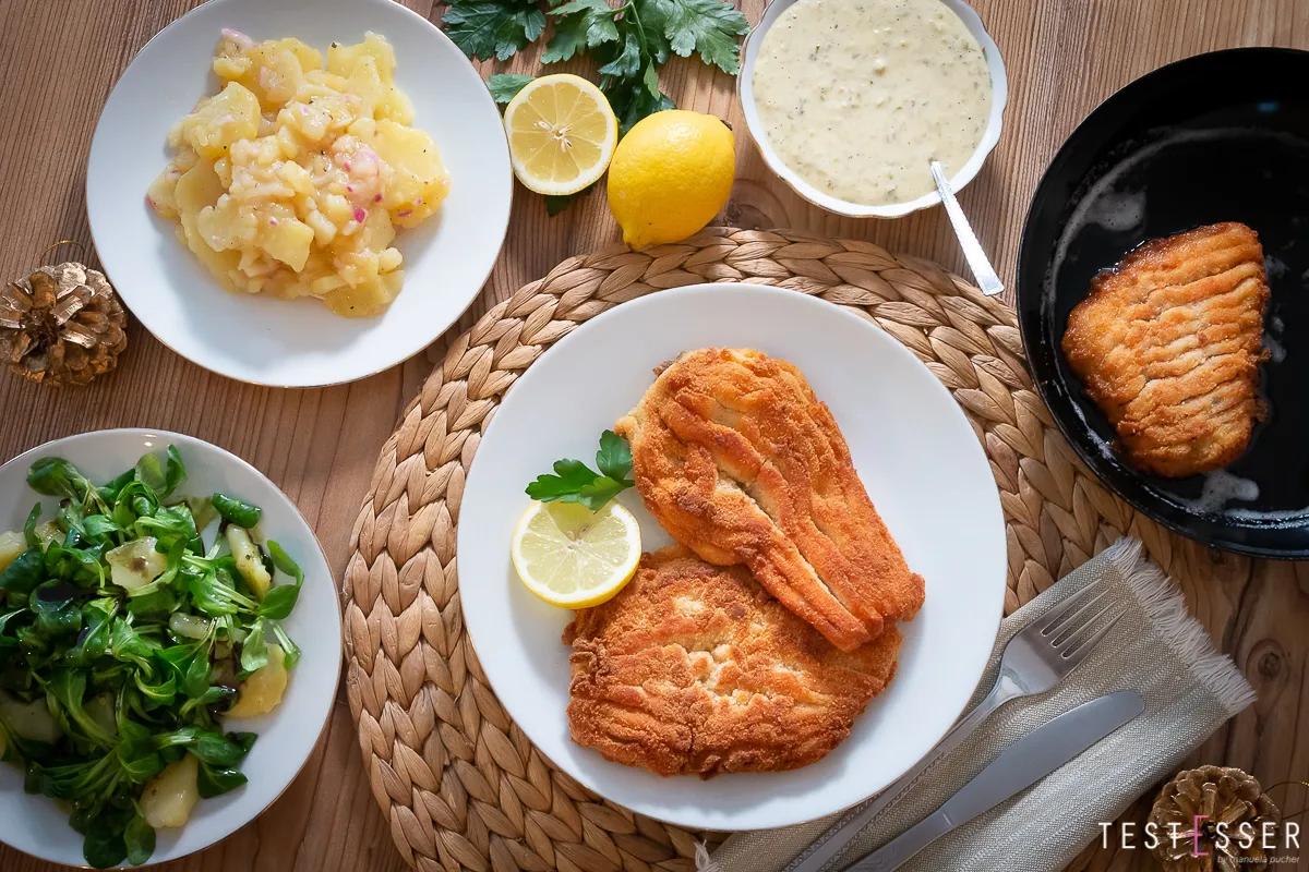 Gebackener Karpfen mit selbst gemachtem Kartoffelsalat - Testesser