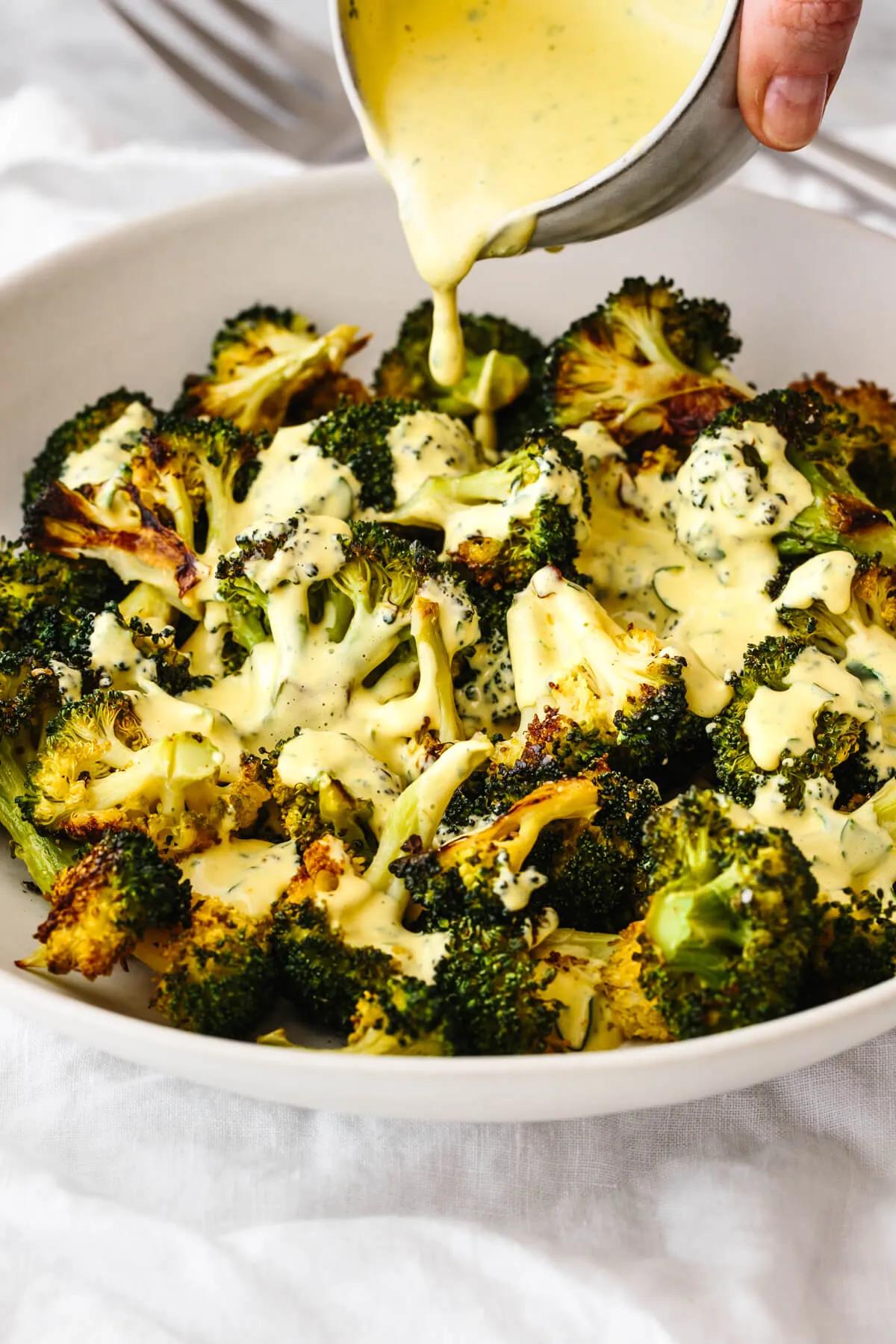 Roasted Broccoli With Hollandaise Sauce - Downshiftology