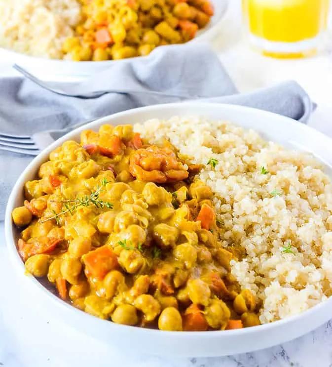 Vegan Chickpea Curry Recipe | Healthier Steps