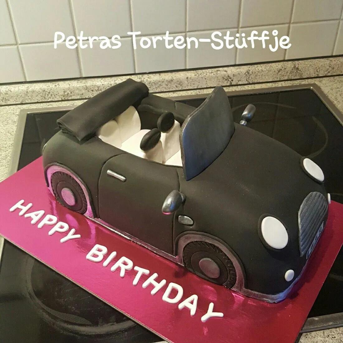 Auto-Torte Mini Cabrio 18.Geburtstag | Cars kuchen, Auto torte ...