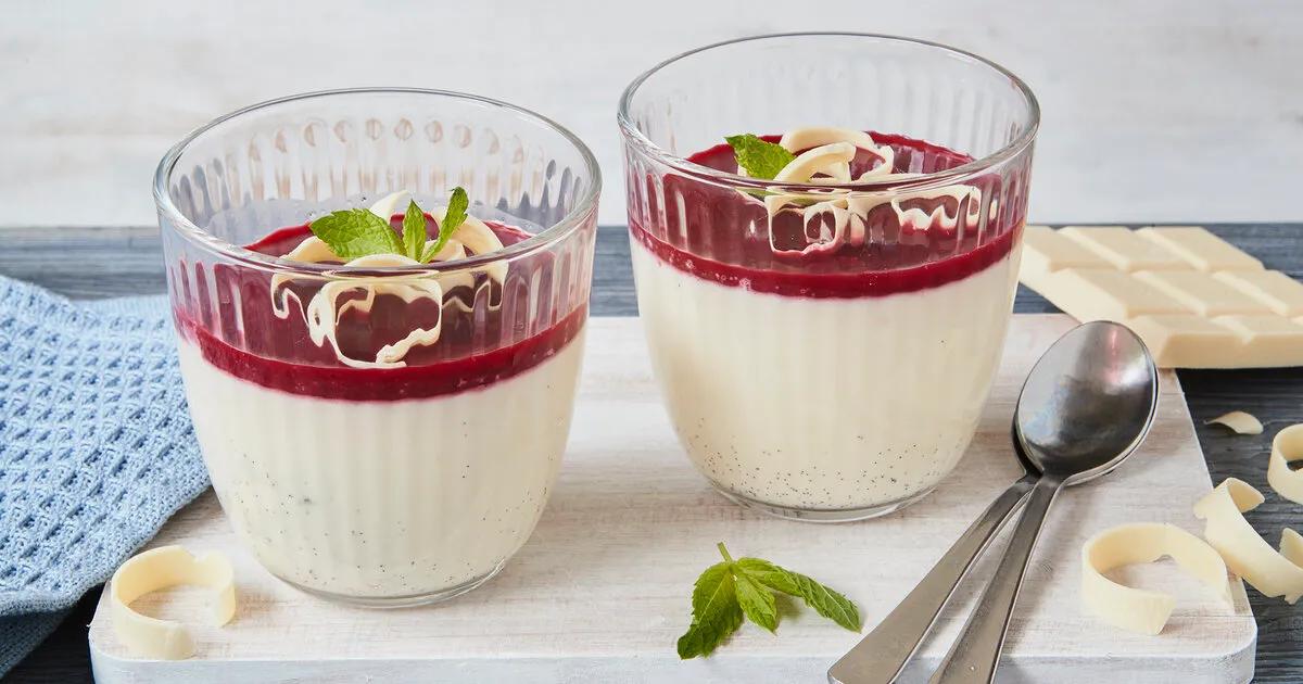 Harpune Stapel Ausstatten panna cotta mit himbeeren im glas Habubu Lila ...