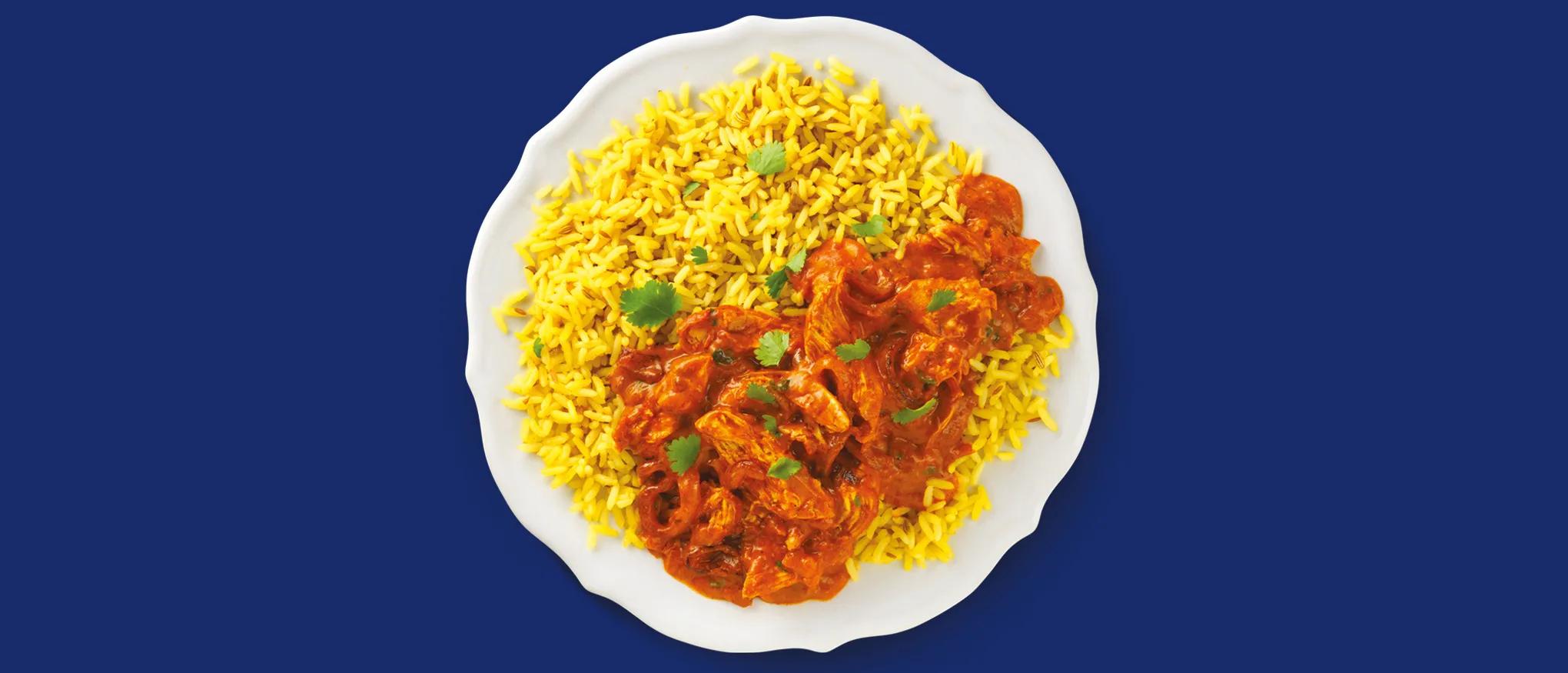 Herzhaftes Hähnchen-Curry mit Reis