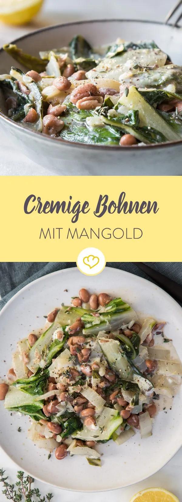 Blitzschnell gemacht: Cremige Mangold-Bohnen-Pfanne | Rezept | Rezepte ...