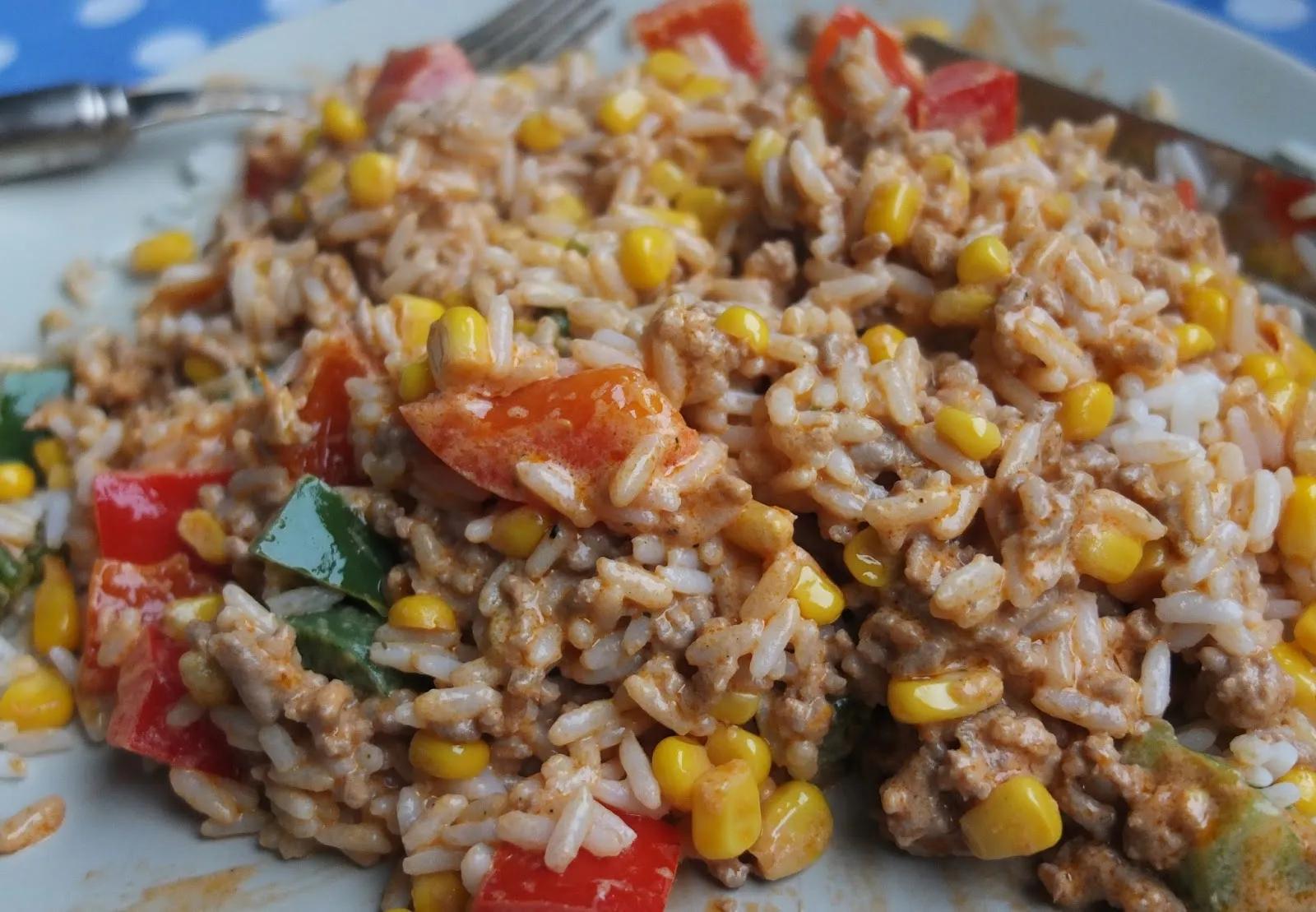 Hackfleisch-Reis-Pfanne mit Gemüse