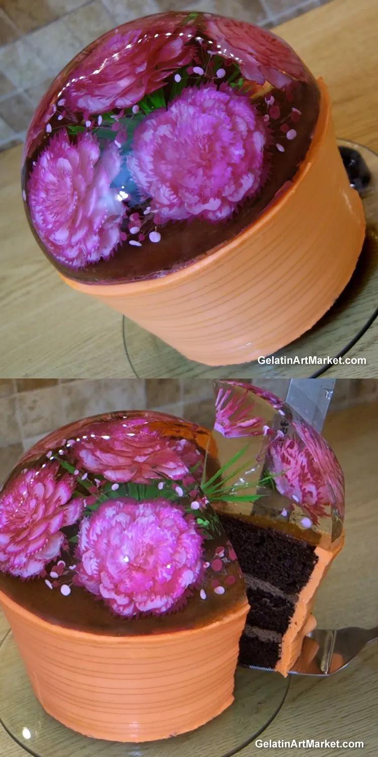Free Online Course - Learn how to make gelatin art cakes Fondant Flower ...