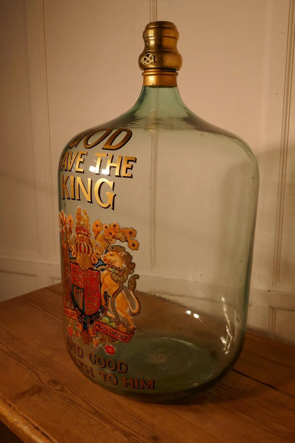 Antiques Atlas - Huge Glass Navy Rum Grog Jar, God Save The King