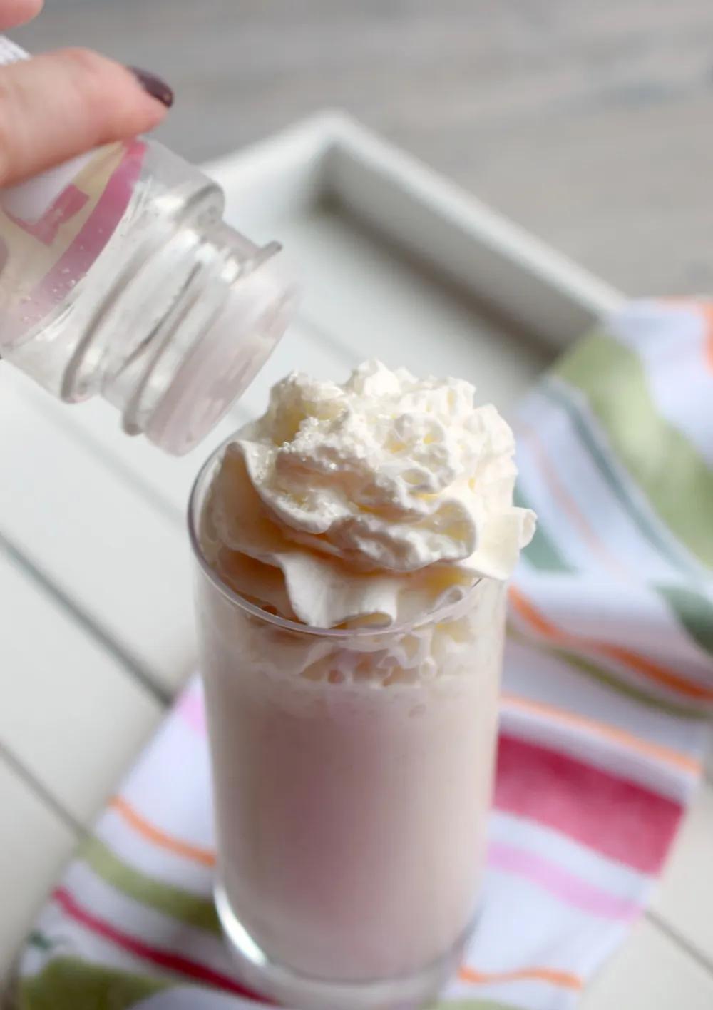 Boozy Amaretto Peach Milkshakes - Who Needs A Cape? | Peach milkshake ...
