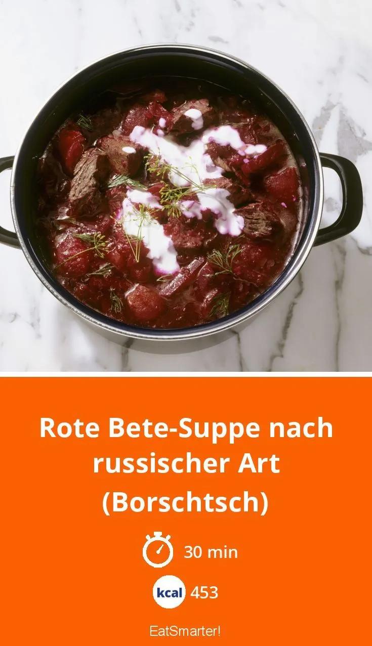 Rote Bete-Suppe nach russischer Art (Borschtsch) - smarter - Kalorien ...