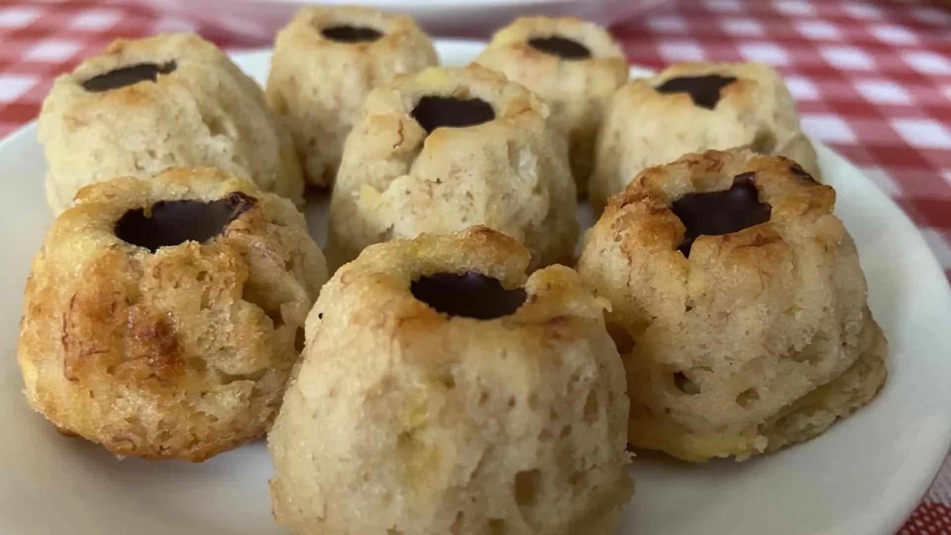 Rezept Mini Banane-Gugelhupf mit Schoko-Herz ohne Zusatz von Öl