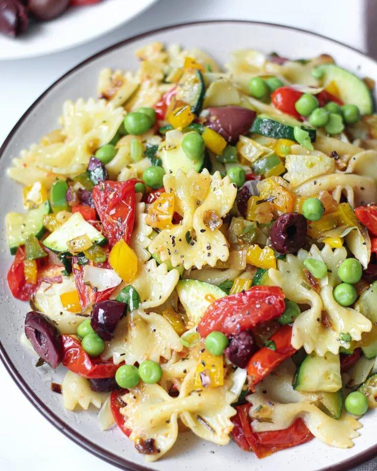 Roasted Tomato &amp; Zucchini Farfalle - Good Old Vegan