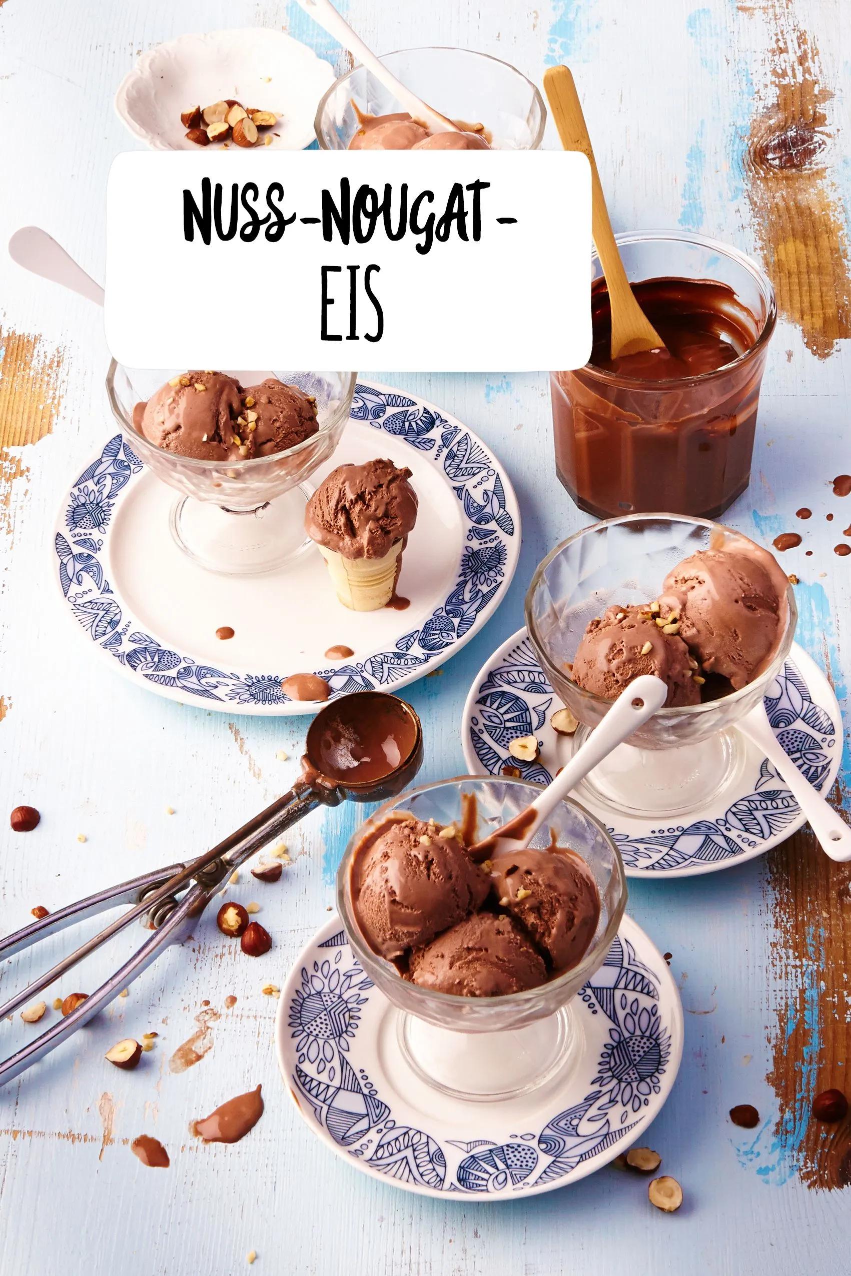 Nuss-Nougat Eis ohne Eismaschine | Rezept | Nuss nougat, Eis ohne ...