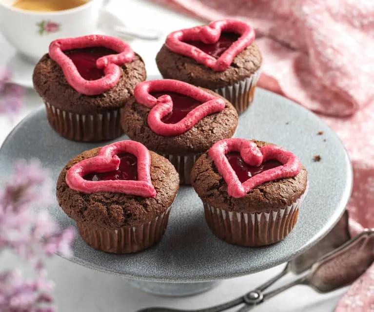 Schokoladenmuffins mit Himbeer-Frischkäse-Buttercreme - Cookidoo® – la ...