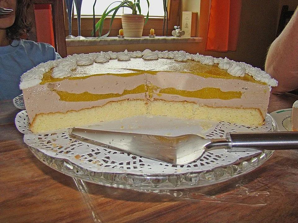 Quark - Sahne - Torte mit Pfirsichcremefüllung von kittylove| Chefkoch