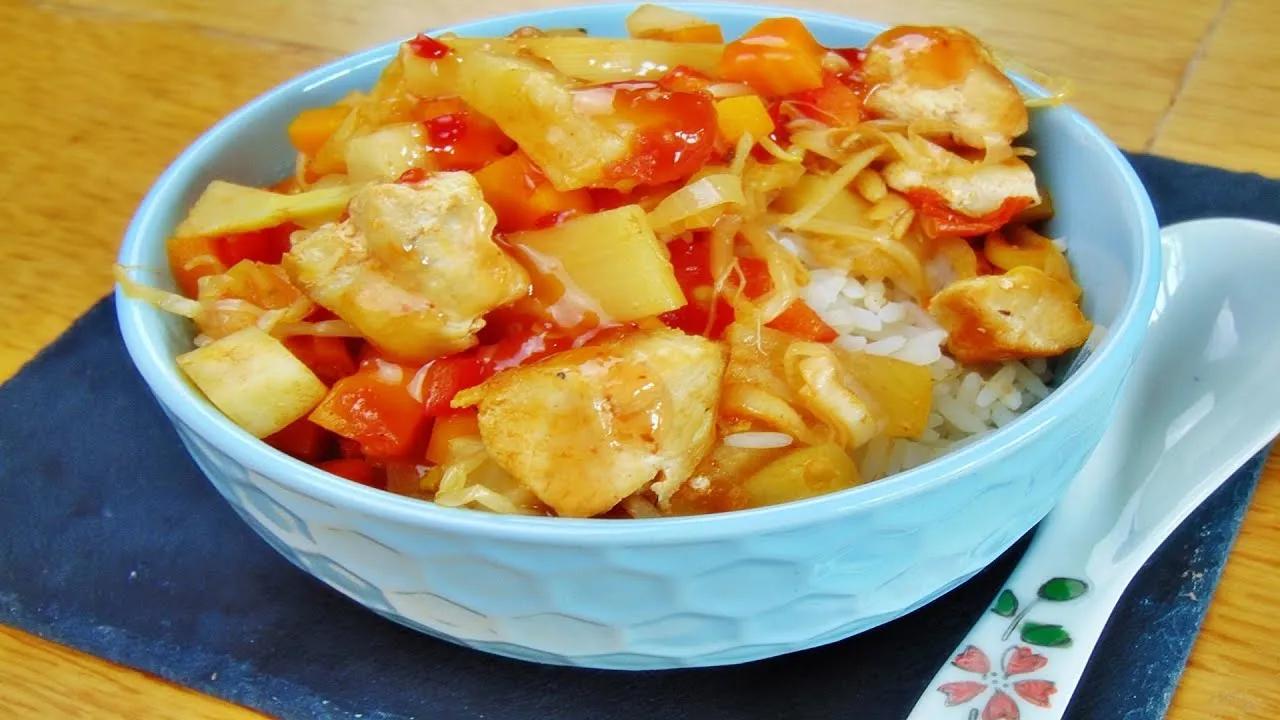 Rezept: Reis mit Hähnchen Süß sauer / chinesisches Essen - YouTube