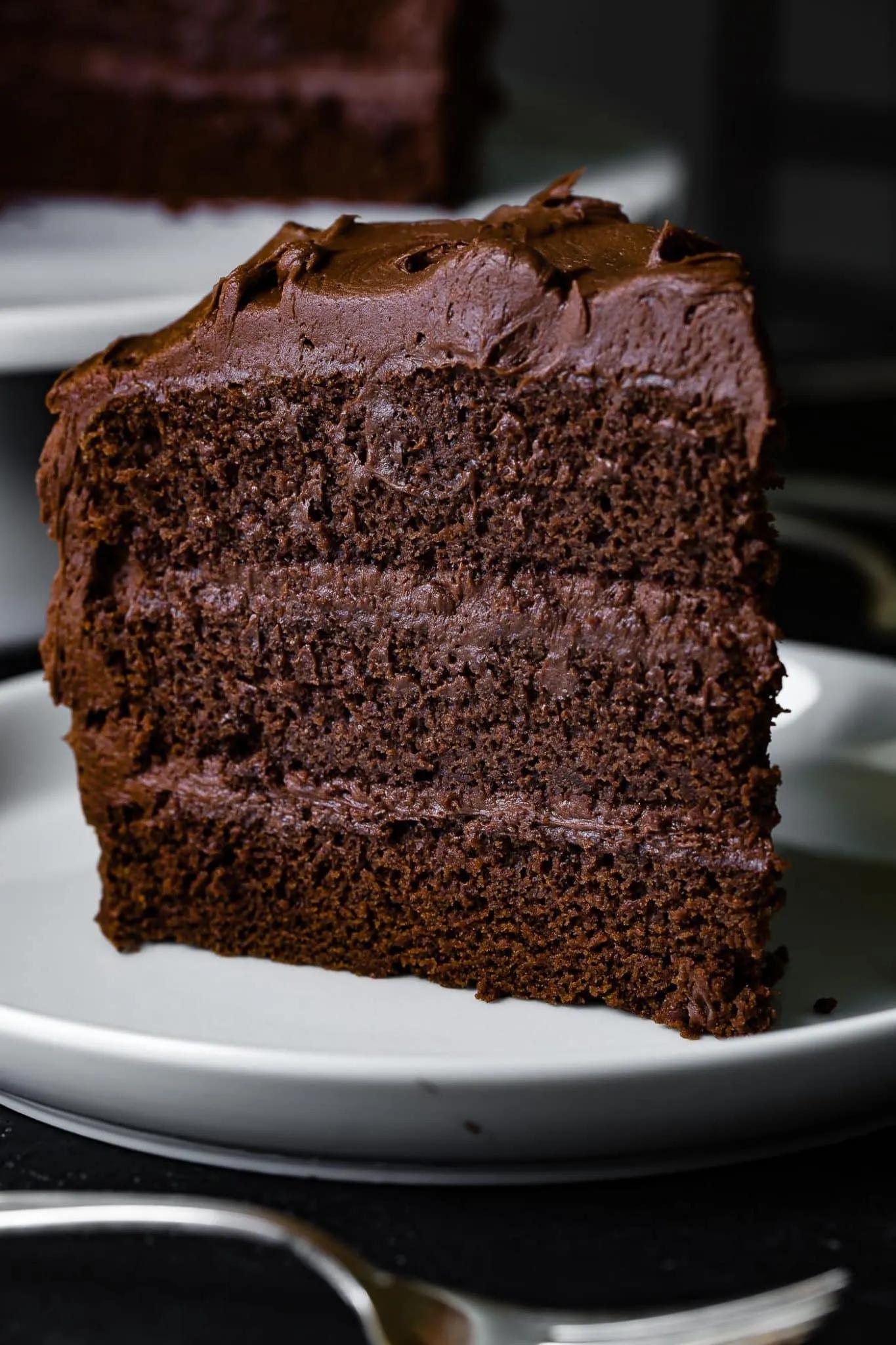 Perfectly Moist Chocolate Cake Recipe (Homemade!) - Oh Sweet Basil