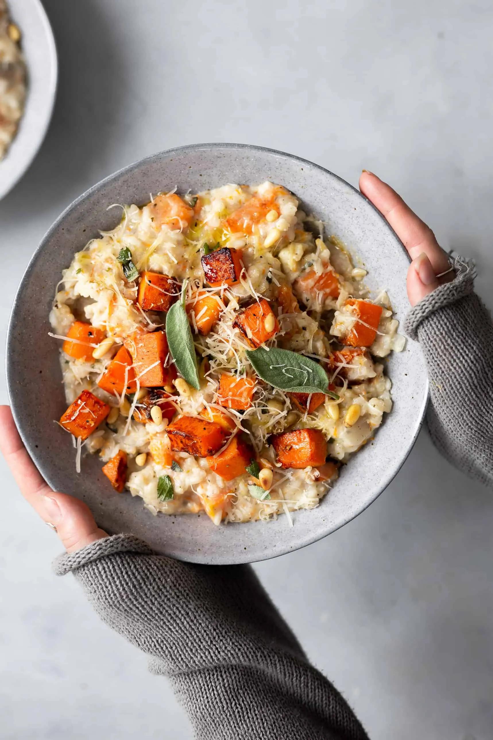 Roasted Butternut Squash &amp; Sage Risotto - Cupful of Kale