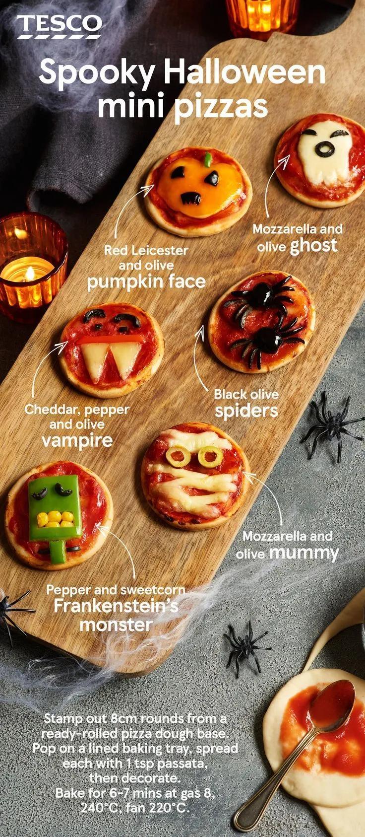 Lassen Sie die Kinder ihre eigenen gruseligen Halloween-Pizzas ...