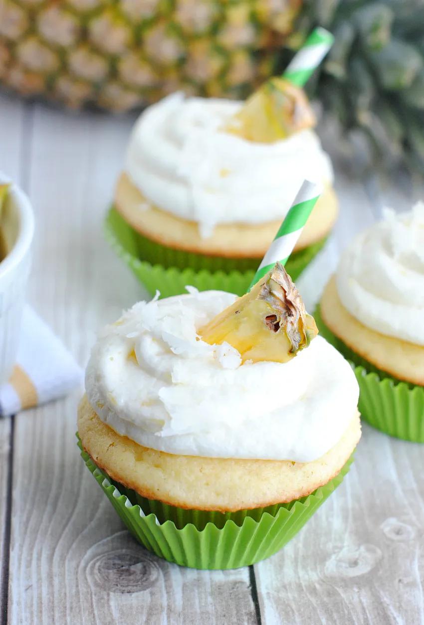 Piña Colada Cupcakes - Crazy Little Projects