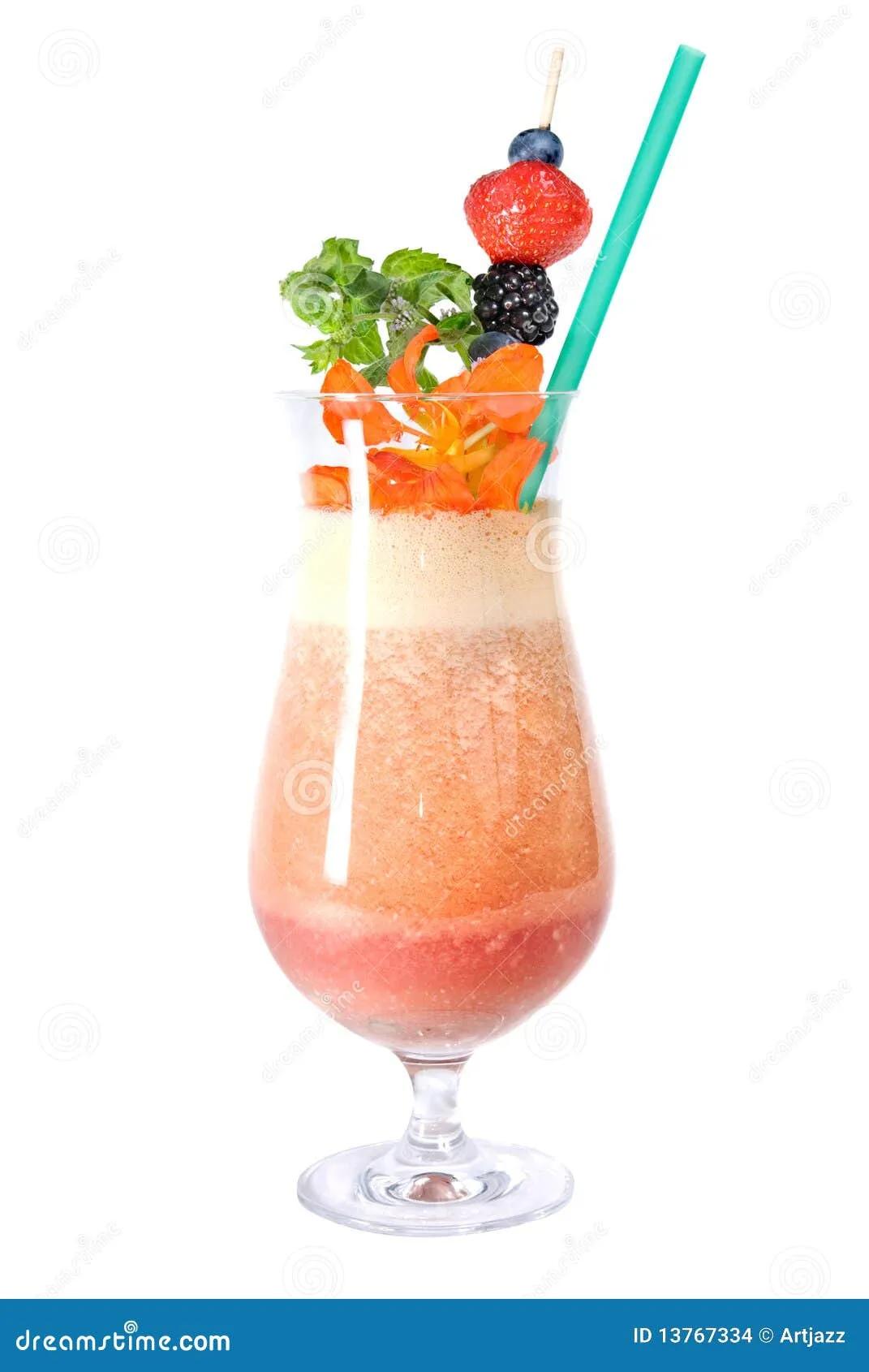 Fitness Cocktail with Berries and Flowers Stock Photo - Image of green ...