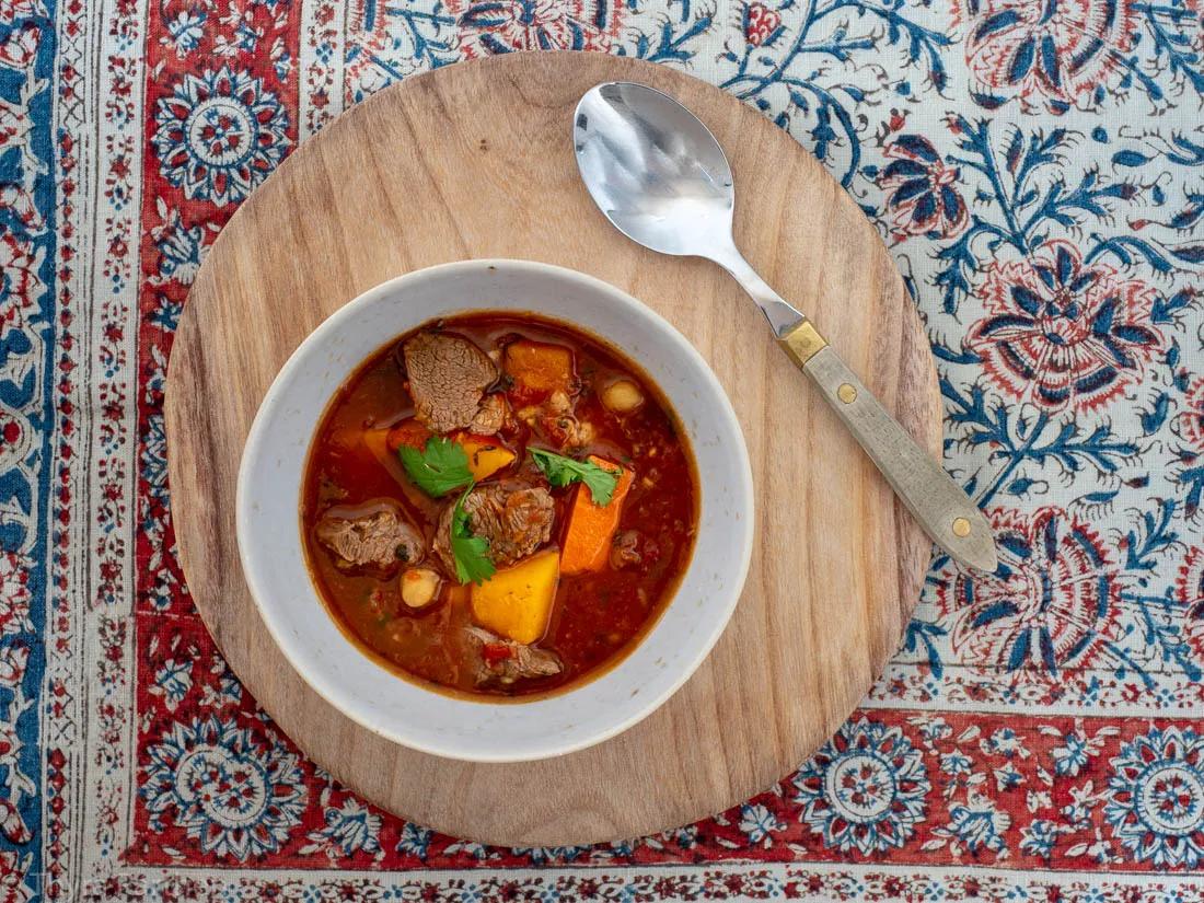 Marokkanischer Eintopf mit Lamm, Kürbis und Kichererbsen - Suppenblog