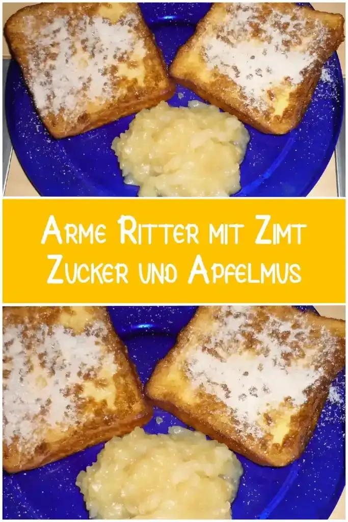 Arme Ritter mit Zimt, Zucker und Apfelmus