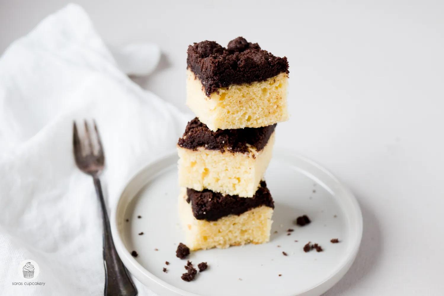 Rezept: schneller Blechkuchen mit Schokoladenstreuseln - Saras Cupcakery