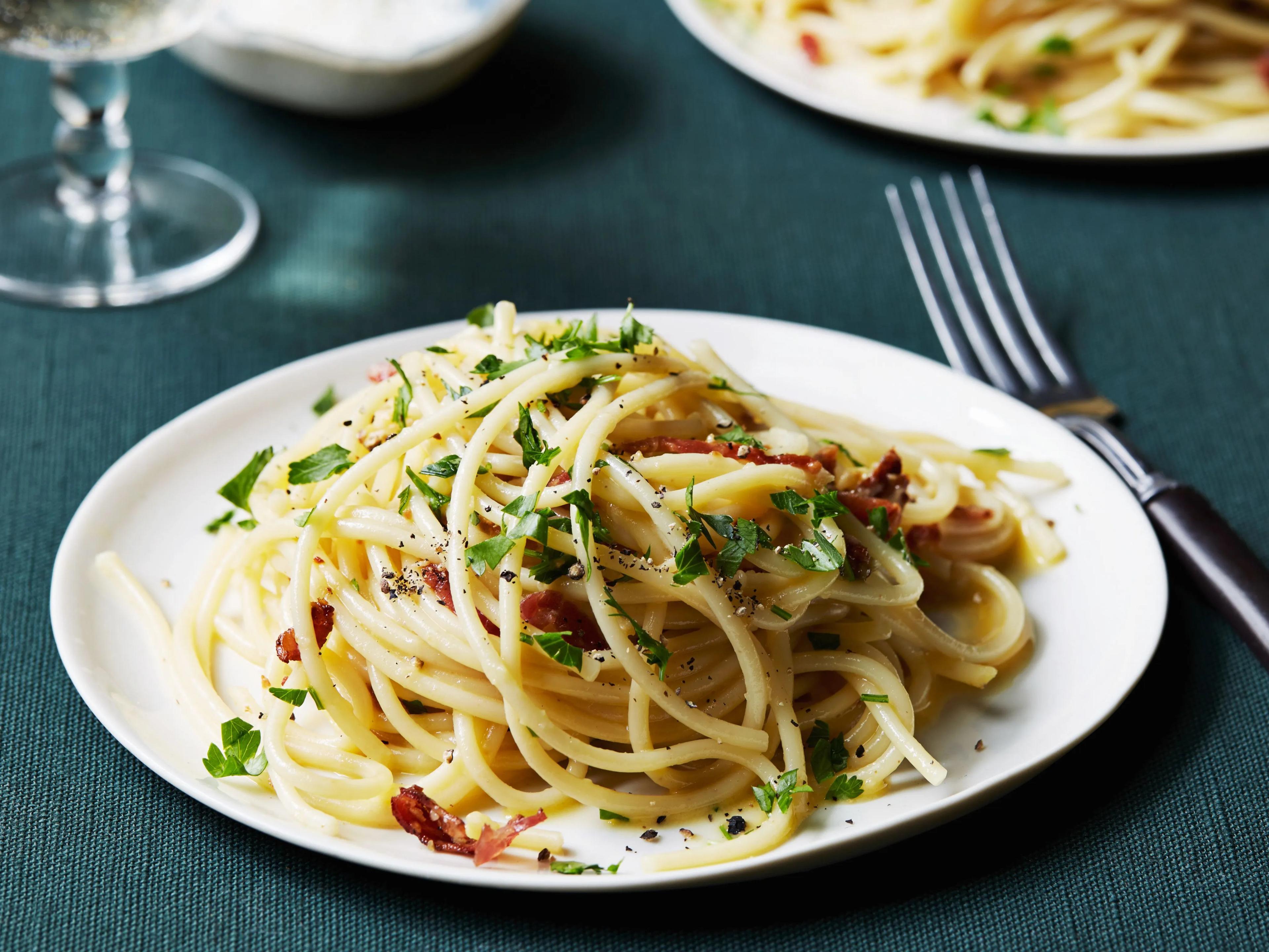 Spaghetti alla Carbonara | Recipe | Food network recipes, Carbonara ...