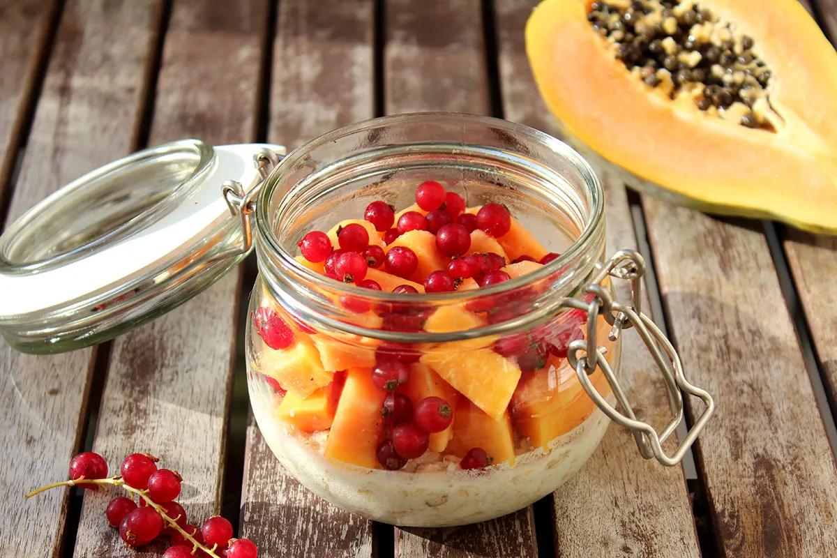 Rezept Limettenmilch-Oats mit Papaya | Overnight-Oats