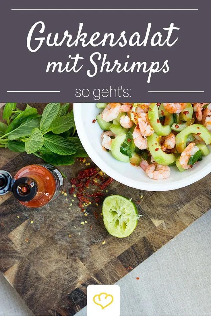 Shrimp-Gurken-Salat mit Minze, Limette und Kümmel | Rezept | Leckere ...