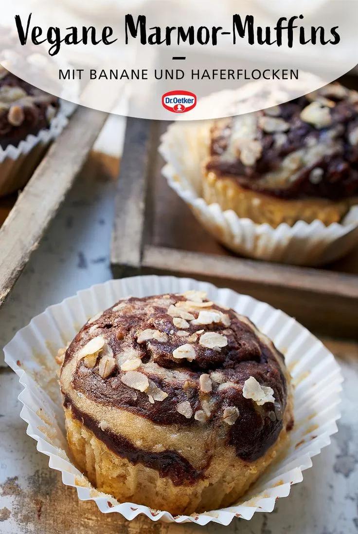 Vegane Marmor-Muffins mit Banane und Haferflocken | Rezept | Vegane ...
